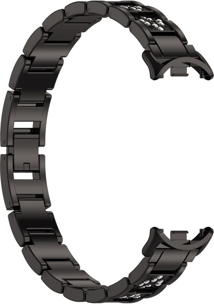 Xiaomi Akıllı Bileklik 9/9 Nfc/8/8 Nfc Saat Kayışı Için Yapay Elmas Dekorlu 3 Boncuklu Paslanmaz Çelik Bant-Siyah (Yurt Dışından) modelleri