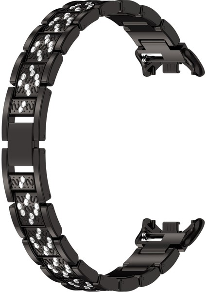 Xiaomi Akıllı Bileklik 9/9 Nfc/8/8 Nfc Saat Kayışı Için Yapay Elmas Dekorlu 3 Boncuklu Paslanmaz Çelik Bant-Siyah (Yurt Dışından) fırsatları