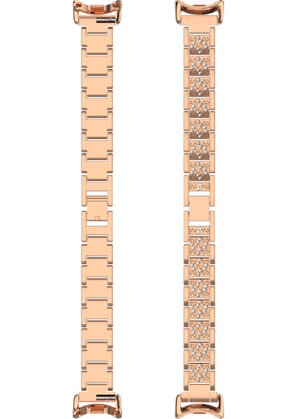 Xiaomi Akıllı Bileklik 9/9 Nfc/8/8 Nfc Saat Kayışı Için Yapay Elmas Dekorlu 3 Boncuklu Paslanmaz Çelik Bant - Gül Altın (Yurt Dışından) indirimleri