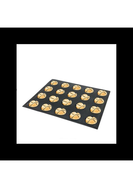 20 Delikli Silikon Kalıp Kek T Mini Pizza Modeli Yuvarlak Ekmek Hamburger Kalıp Yapışmaz Fırın Tepsisi Aleti (Yurt Dışından) modelleri