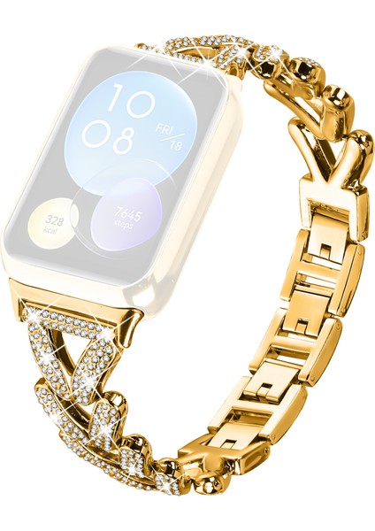 Xiaomi Redmi Watch 4 Saat Kayışı - Altın Için Çinko Alaşımlı Bükülmüş Saat Bandı Yapay Elmas Dekoru (Yurt Dışından)