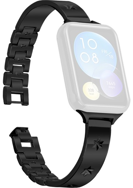 Xiaomi Akıllı Bileklik 8 Pro Metal Saat Kayışı Kar Tanesi Desenli Siyah Için Yedek Kayış (Yurt Dışından)