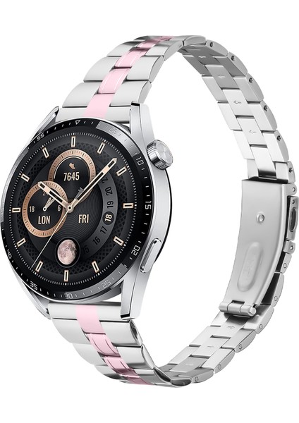 Xiaomi Watch Renkli Ultra Ince 3 Boncuklu Paslanmaz Çelik Bantlı Moda Akıllı Saat Kayışı - Gümüş + Gül Pembesi (Yurt Dışından) modelleri