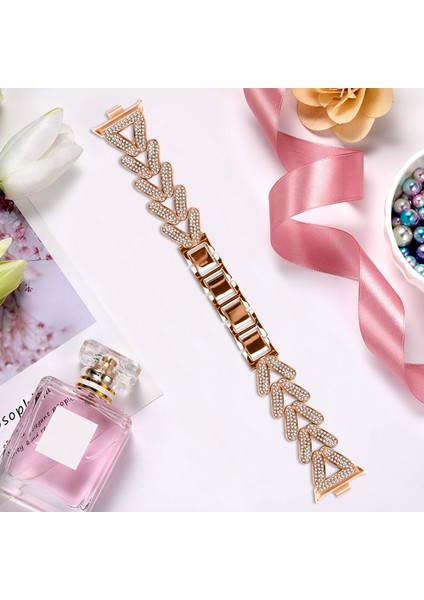 Xiaomi Redmi Watch 4 Saat Kayışı Için Çinko Alaşımlı Bükülmüş Saat Bandı Yapay Elmas Dekoru - Gül Altın (Yurt Dışından) fırsatları