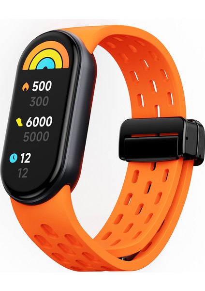 Xiaomi Akıllı Bileklik 9 Nfc/band 9/band 8 Içi Boş Nefes Alabilir Manyetik Tokalı Kayış - Turuncu (Yurt Dışından) indirimleri