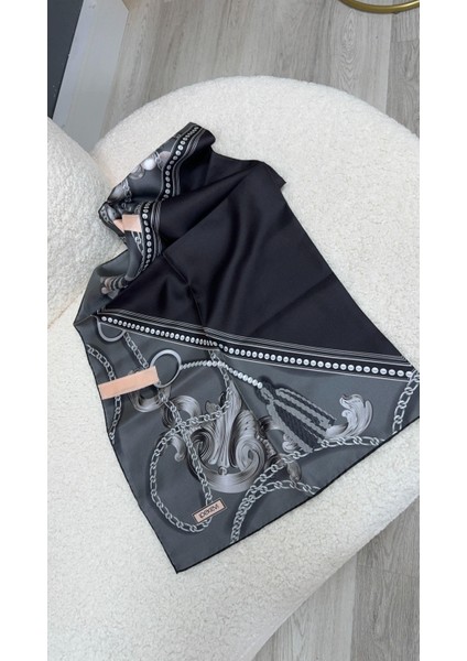 Ipekevi Mücevher Kutusu Tivil Ipek Eşarp Siyah