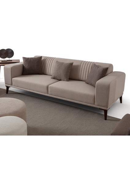 Regnar 3+3+1 Koltuk Takımı Sütlü Kahve + Kahverengi modelleri