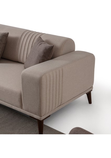 Regnar 3+3+1 Koltuk Takımı Sütlü Kahve + Kahverengi indirimleri