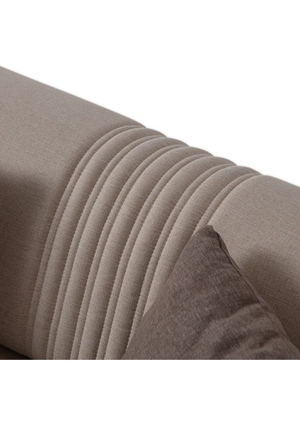 Regnar 3+3+1 Koltuk Takımı Sütlü Kahve + Kahverengi