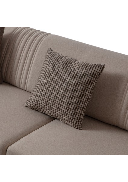 Regnar 3+3+1 Koltuk Takımı Sütlü Kahve + Kahverengi