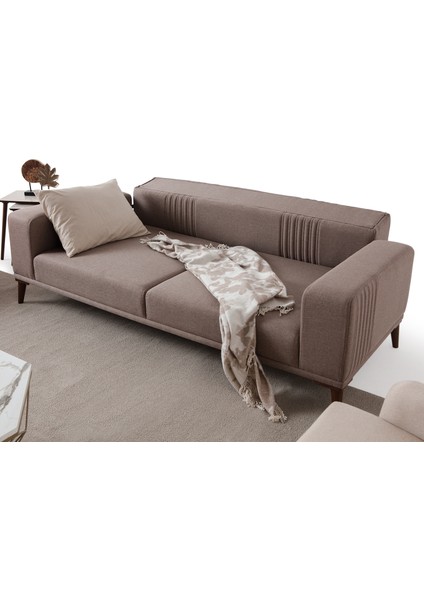 Regnar 3+3+1+1 Koltuk Takımı Sütlü Kahve + Kahverengi fırsatları