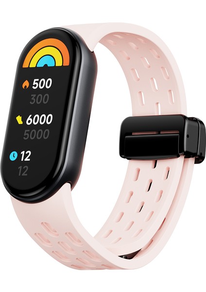Xiaomi Akıllı Bileklik 9 Nfc/band 9/band 8 Içi Boş Nefes Alabilir Manyetik Tokalı Kayış - Açık Pembe Silikon Saat Kayışı (Yurt Dışından) indirimleri