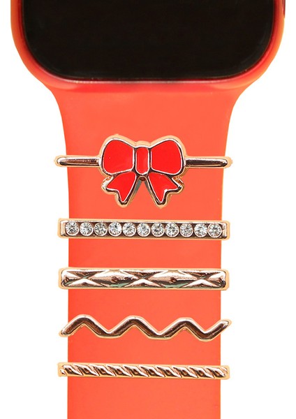 Evrensel Akıllı Saat Kayışı Süsleri Metal Dekoratif Süsler Döngüler Saat Kayışı Süsleri Yapay Elmaslı (Kayışsız) - Stil A (Yurt Dışından)