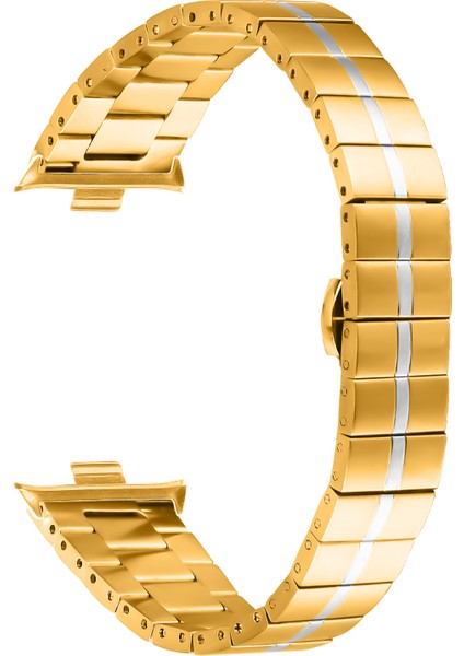 Xiaomi Redmi Watch 4 Paslanmaz Çelik Saat Kayışı Yedek Bilek Bandı - Altın + Gümüş (Yurt Dışından)