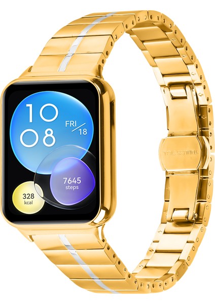 Xiaomi Redmi Watch 4 Paslanmaz Çelik Saat Kayışı Yedek Bilek Bandı - Altın + Gümüş (Yurt Dışından) fiyatları