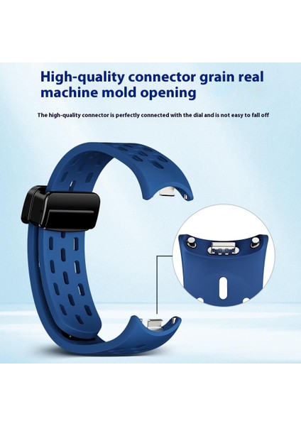 Xiaomi Akıllı Bileklik 9 Nfc/band 9/band 8 Içi Boş Nefes Alabilir Manyetik Tokalı Kayış - Koyu Mavi Silikon Saat Kayışı (Yurt Dışından) modelleri