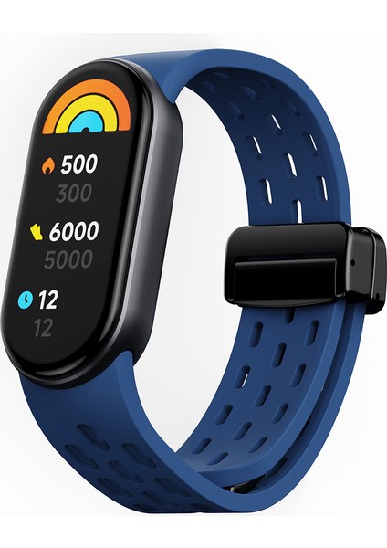 Xiaomi Akıllı Bileklik 9 Nfc/band 9/band 8 Içi Boş Nefes Alabilir Manyetik Tokalı Kayış - Koyu Mavi Silikon Saat Kayışı (Yurt Dışından) indirimleri