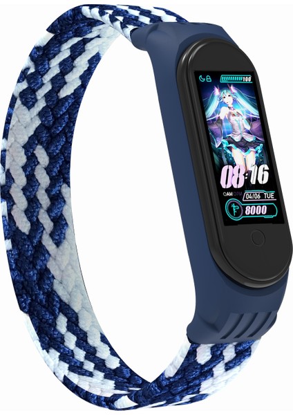 Xiaomi Mi Band 5/4/3-Mavi/beyaz Için Elastik Naylon Bileklik Saat Kayışı [boyut: M] (Yurt Dışından) fiyatları