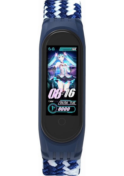 Xiaomi Mi Band 5/4/3-Mavi/beyaz Için Elastik Naylon Bileklik Saat Kayışı [boyut: M] (Yurt Dışından) modelleri