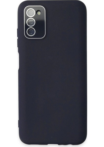 Samsung Galaxy A03S Kılıf Lansman Glass Kapak - Lacivert (K95)