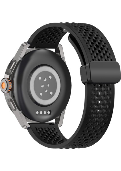 Xiaomi Watch S4 Sport/redmi Watch 5 Active Silikon Saat Kayışı 22 mm Katlanır Tokalı Yedek Kayış - Siyah (Yurt Dışından)