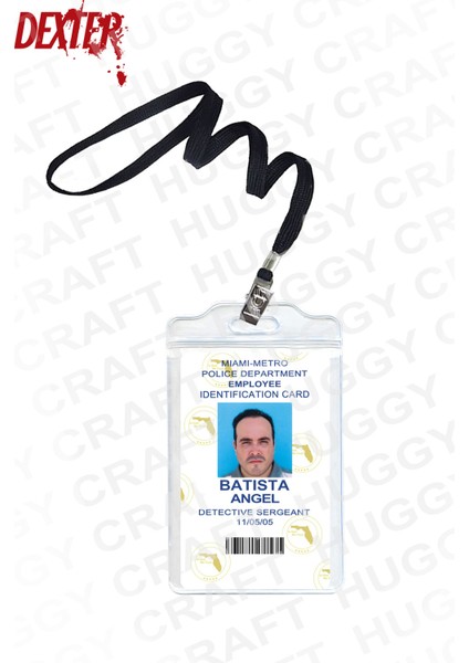 Angel Batista Kimlik Kartı | Kaliteli Baskı Pvc Kart + Boyun Askılığı + Şeffaf Su Geçirmez Kartlık