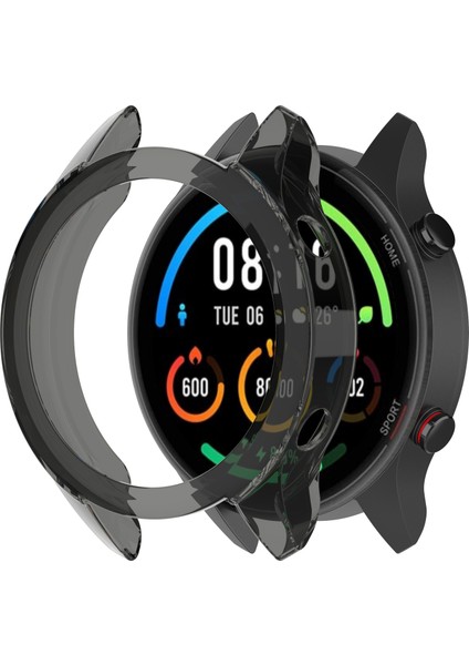 Xiaomi Mi Watch Sport Renkli Şeffaf Siyah Şeffaf Tpu Koruyucu Kılıf (Kılıfla Şarj Desteği) (Yurt Dışından)