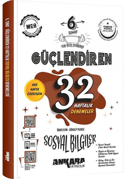 6.sınıf Güçlendiren 32 Haftalık Sosyal Bilgiler Denemesi (Güncel Marif Model)