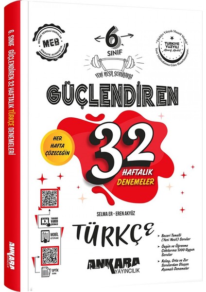 6.sınıf Güçlendiren 32 Haftalık Türkçe Denemesi (Güncel Marif Model)