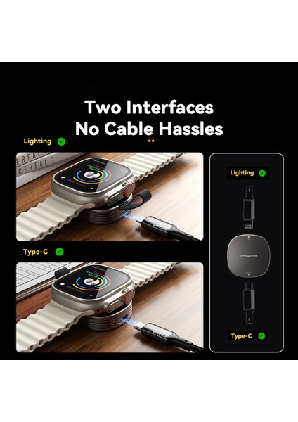 Essager EDWXTL-BY0A-P Çinko Alaşımlı Kablosuz Şarj Cihazı Bileklik Şarj Istasyonu (Yurt Dışından) fırsatları