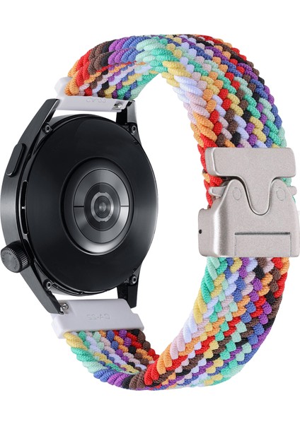 20 mm Evrensel Bileklik Paraşüt Tokalı Naylon Örgülü Akıllı Saat Kayışı - Gökkuşağı (Yurt Dışından)