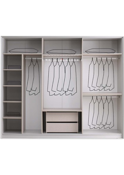 Crea 6 Kapaklı Aynalı Gardırop fırsatları