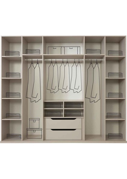 Favori Camlı 6 Kapaklı Gardırop indirimleri