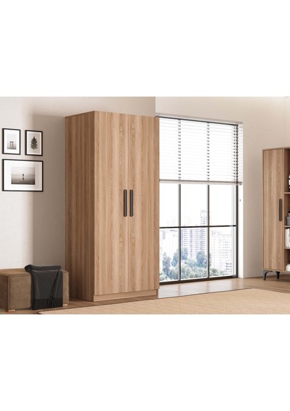 Sardes 2 Kapaklı Gardırop Meşe
