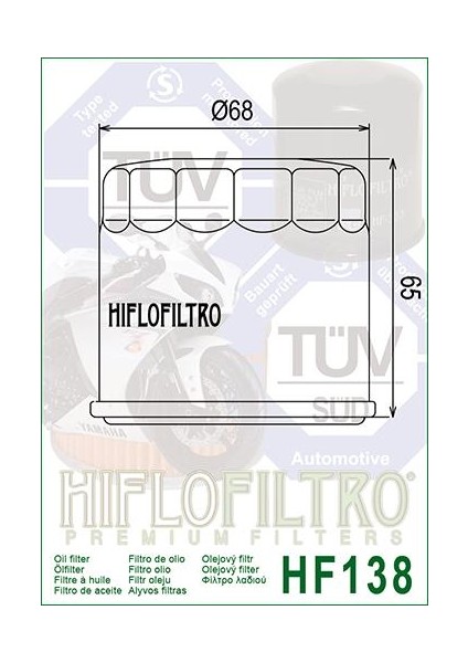 Hiflo HF138 2010-2016 Suzuki Gsx 1250 Fa Uyumlu Yağ Filtresi fiyatları