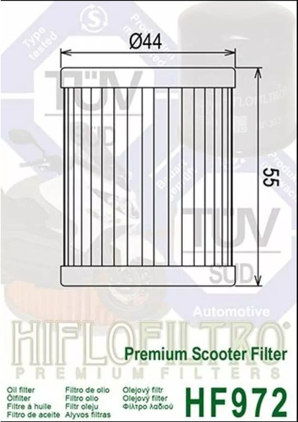 Hiflo HF972 1999-2006 Suzuki Burgman An 400 Uyumlu Yağ Filtresi modelleri