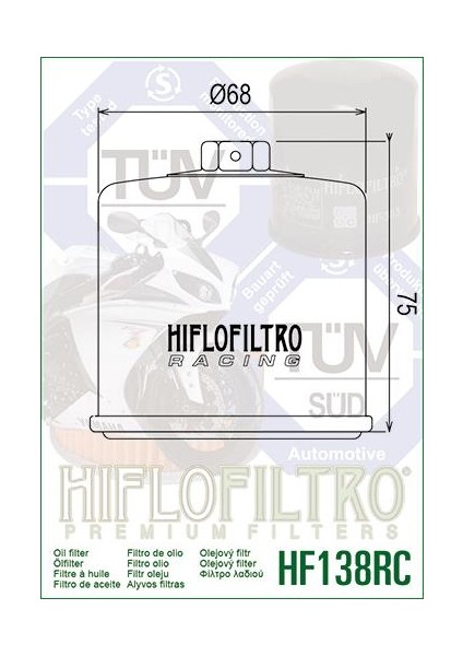 Hiflo HF138RC 2011-2016 Suzuki Gsr 750 Uyumlu Yağ Filtresi fiyatları