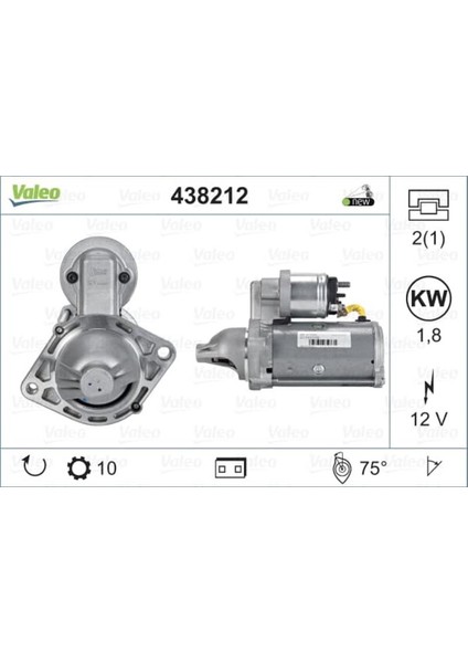 VALEO438212 - Mars Motoru Komple Albea Palıo Doblo 1.3 Jtd Corsa D Astra H 1.3 Cdtı Kömür Tutucu : 594780,MARŞ Dişlisi : 595679, Marş Otomatigi : 594773
