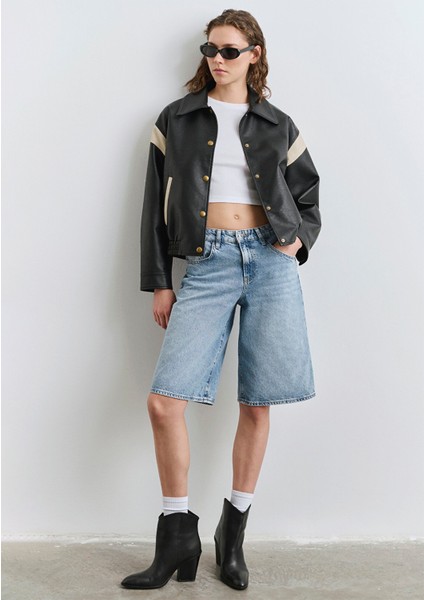 Siyah Suni Deri Ceket 1110727-900