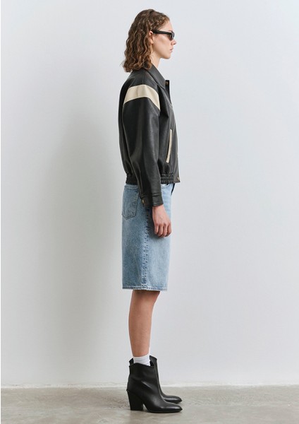 Siyah Suni Deri Ceket 1110727-900 fırsatları