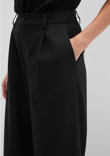 Çizgili Siyah Kumaş Pantolon 1011090-900