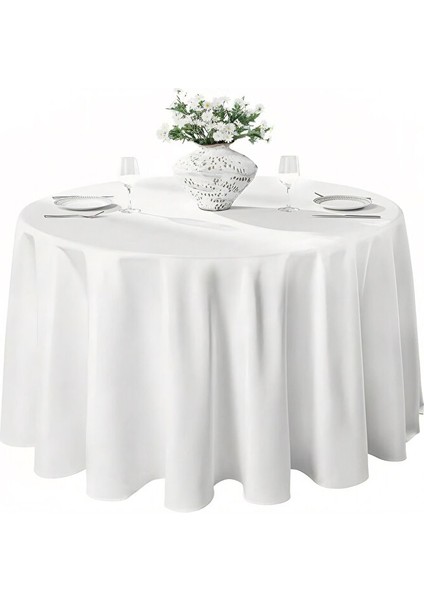 Yuvarlak Duck Keten Masa Örtüsü – Leke Tutmaz, Kolay Temizlenir