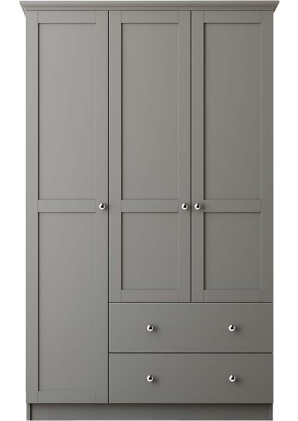 Smart 3 Kapaklı 2 Çekmeceli Gardırop Antrasit