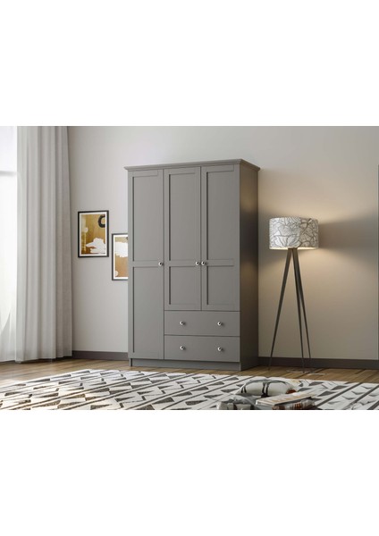 Smart 3 Kapaklı 2 Çekmeceli Gardırop Antrasit fırsatları