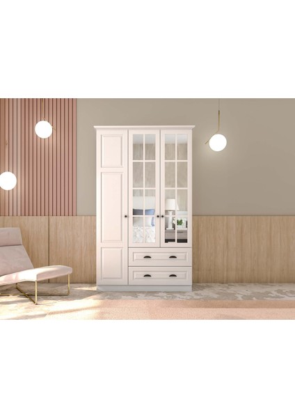 Sole 3 Kapaklı 2 Çekmeceli Aynalı Gardırop fiyatları