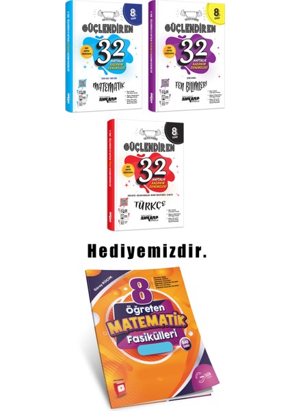 8.sınıf Güçlendiren 32 Haftalık Deneme 3'lü Set (Güncel Marif Model) fırsatları