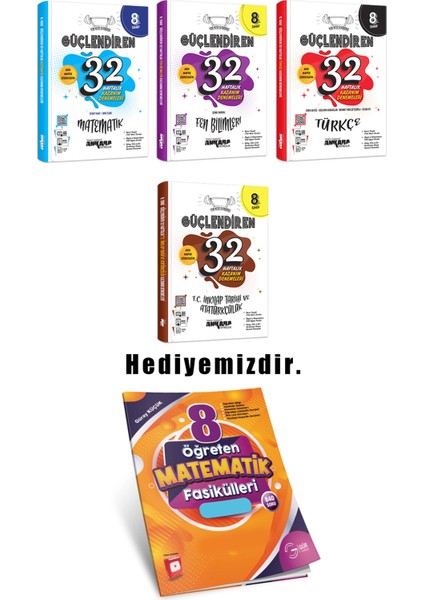 8.sınıf Güçlendiren 32 Haftalık Deneme 4'lü Set (Güncel Marif Model) modelleri