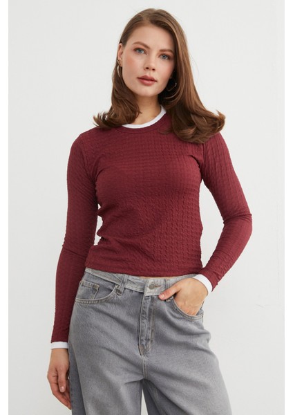 Bürümcük Kumaş Biyeli Bluz