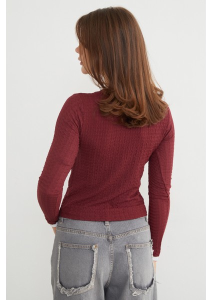 Bürümcük Kumaş Biyeli Bluz