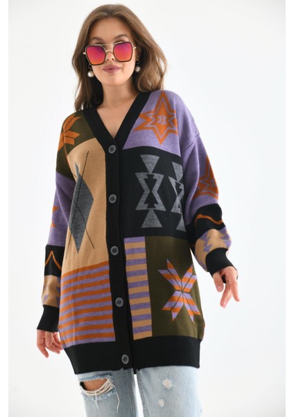 Women Ftz Women Kadın Etnik Desen Hırka Siyah 21-6313 indirimleri